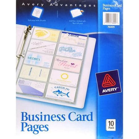 business card sheet protectors